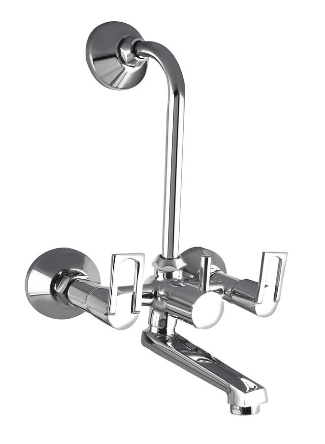 10X Brass Wall Mixer 2 in 1 for Bathroom WM-5583 with Provision for Overhead Shower with Long Bend Pipe Chrome plated